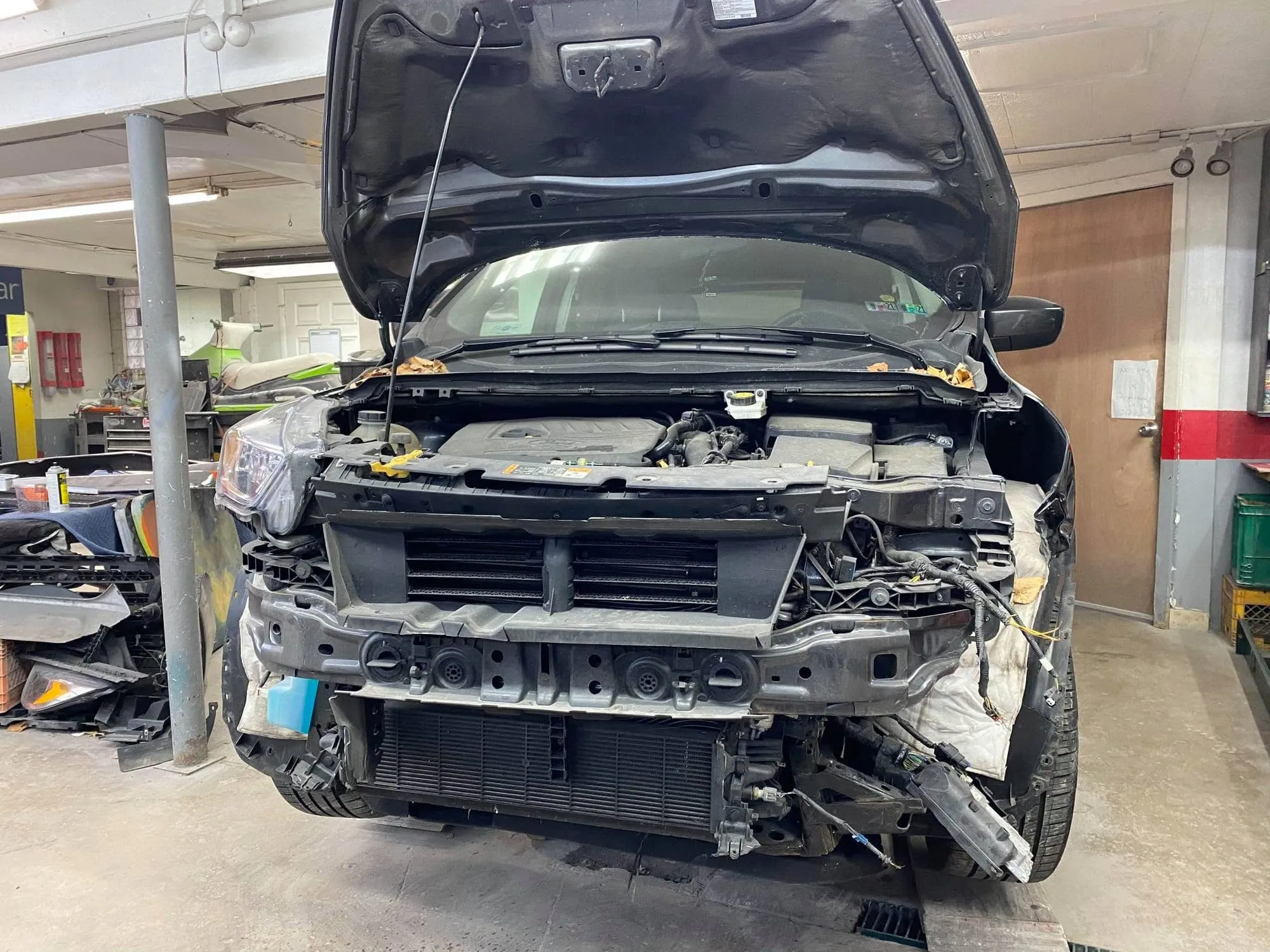 Head-on view of the Escape front structure with bumper removed