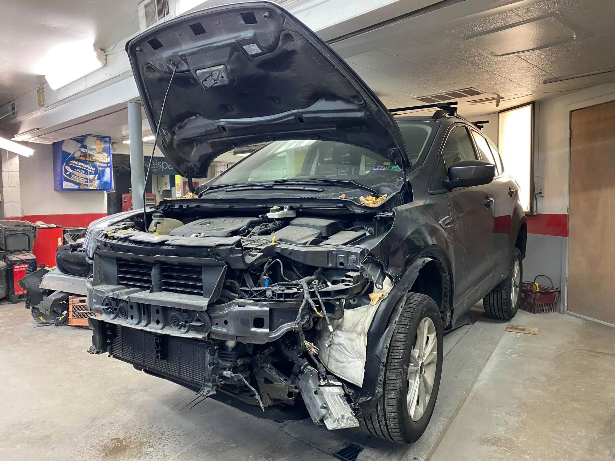 Escape front end partially disassembled on the bay floor
